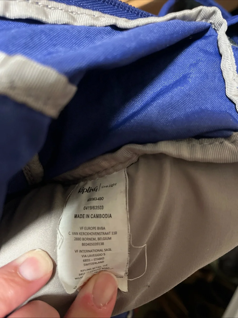 Kipling durable nylon